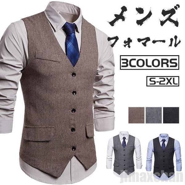 新生活 気楽 ジレベスト ベスト メンズ ジレ スリムベスト ダブルベスト スーツベスト チョッキ ビジネス スリム スーツ仕立て 二次会 紳士 ノースリーブ ...