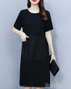新生活 春秋ワンピース レディース ストレート 大きいサイズ L 2L 3L 4L 5L 6L スウェット 30代 40代 ワンピース シンプル ミディアム ラウンドネック ループベルト Iライン リラックス