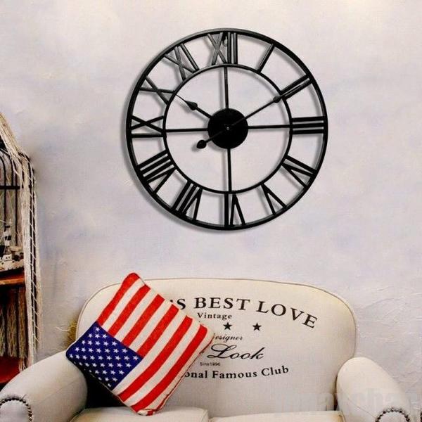 新生活 気楽 大きなアイアンフレーム アンティーク 壁時計 ウォールクロック 雑貨 壁掛け時計 アイアン雑貨 男前インテリア 掛け時計 アンティークデザイン ア...