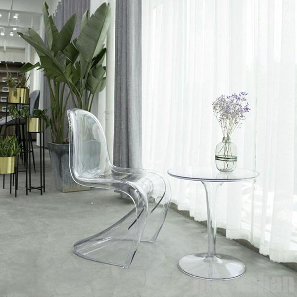 新生活 気楽 椅子 パントンチェア スツール クリアチェア クリア 透明 リプロダクト チェア chair デザイナーズチェア 特大 インテリア オブジェ 置物...