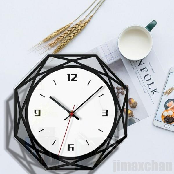 新生活 気楽 壁掛け時計 八角形 オクタゴン ポリゴン お洒落 壁時計 ウォールクロック キラキラ レトロ アンティーク ロック UKロック 装飾 デザイナーズ...