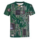 新生活 気楽 Tシャツ 基板柄 半袖 Lサイズ 緑 工作 図工 技術 理科 理系 病みかわ 韓国ファッション 韓国 オルチャン ダーク系 k-pop 韓流 Korean ビッグシルエット