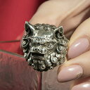 新生活 気楽 リング 狛犬 獅子 指輪 シルバーアクセサリー ヒップホップ アクセサリー ジュエリー ジュエル jewel レゲエ クラブ CLUB メンズ 男...
