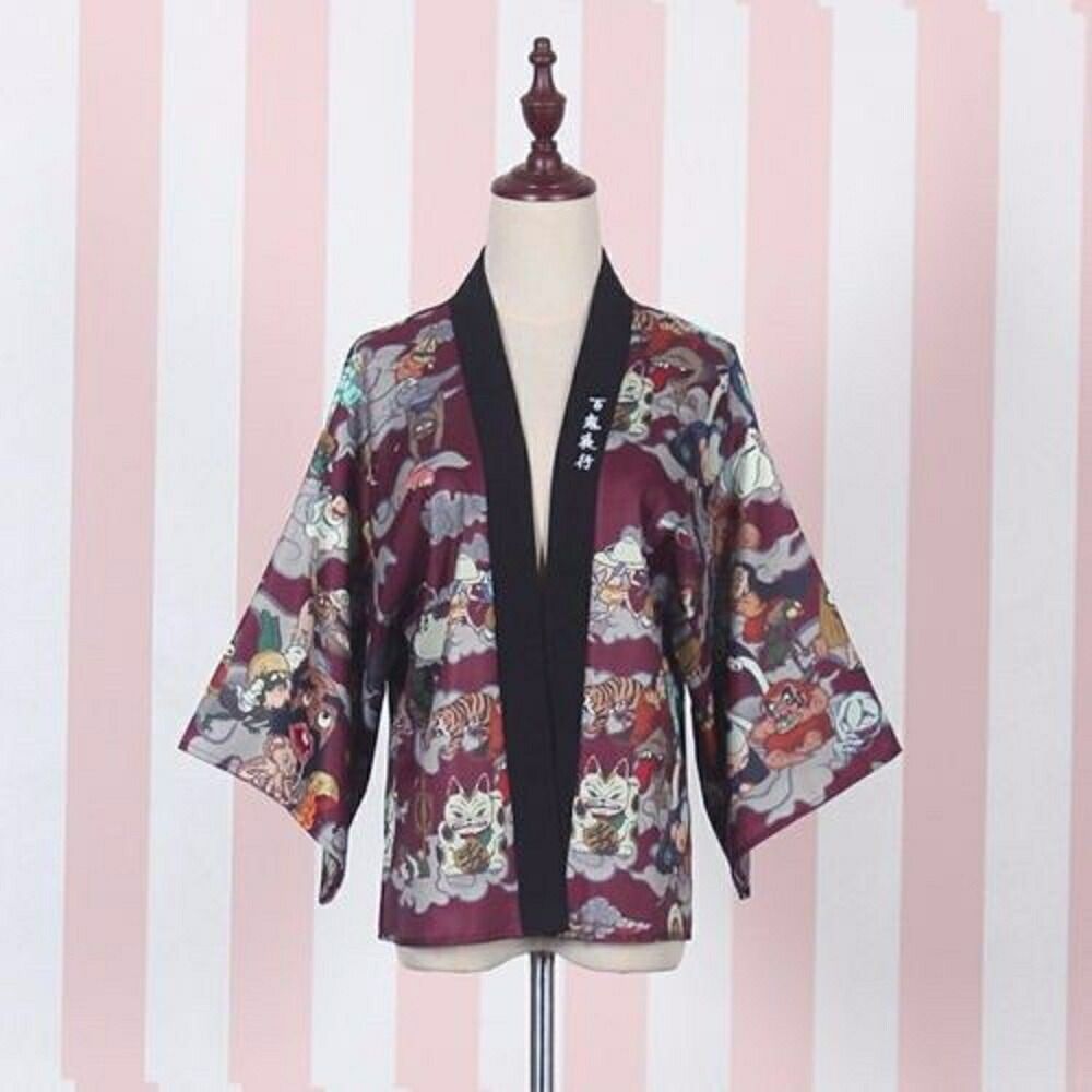 新生活 気楽 百鬼夜行2 鬼 法被 着物 半纏 はんてん ハッピ 長半纏 半天 袢天 半被 お祭り衣装 大祭 祭禮 神輿 イベント ユニフォーム カーディガン