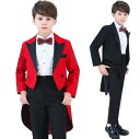 ギフト キッズ タキシード 3点 4点 5点セット 子供 燕尾服 ステージ衣装 礼服 スーツセット 男の子 長袖 長ズボン タキシード 蝶ネクタイ付き ワイシャ...