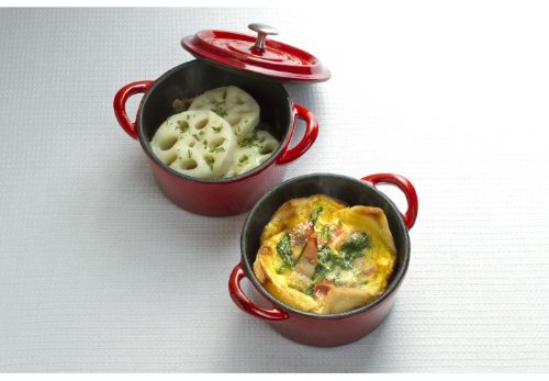 イシガキ産業 両手鍋 鉄鋳物 9cm 幅13.3×奥行10.5×高さ7.5cm レッド ボン・ボネール ココット ガス火 オーブン 対応 3626