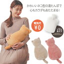 ふわふわにゃんこ湯たんぽ カワイイ ネコ型の湯たんぽ♪ やわらかいソフトタイプ♪電気不要! お湯を安全に注げるS字フック付き カバーは手洗い可能