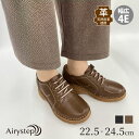 スーパーSALExポイント10倍 Airystep エアリーステップ スニーカー レディース 本革 レザー 歩きやすい ワイズ 4E ゴム紐 069-1203aw