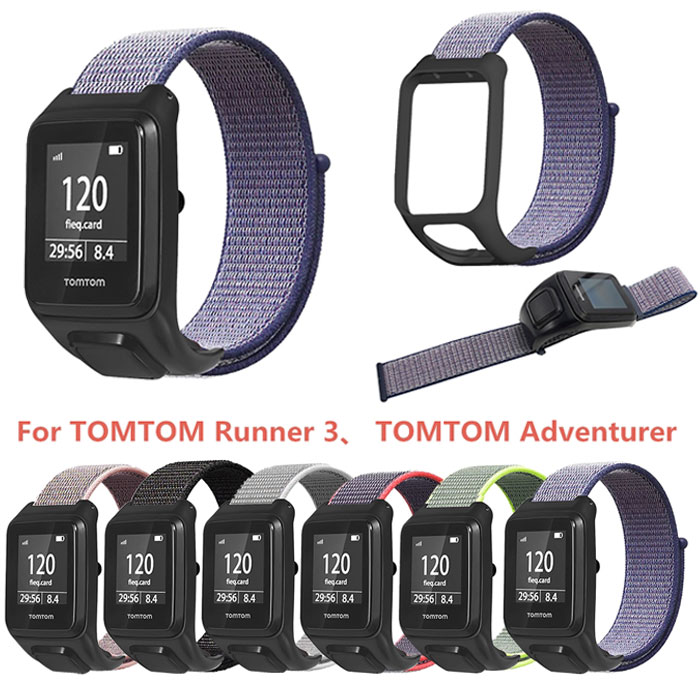 TOMTOM Runner3 交換バンド TOMTOM Adventurer 替えバンド ベルト 腕時計 ナイロン バンド 柔らかく快適で軽量で通気性の良いナイロンスポーツループベルト