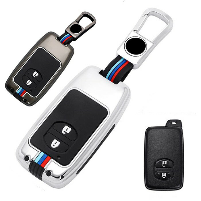 トヨタ専用 スマートキーケース キーケース キーカバー キーホルダー TOYOTA 高品質の亜鉛合金+シリカゲル TOYOTA アクア 86 マークX SAI プリウスPHV プリウスα カローラ カローラアクシオ カローラフィールダー 新型ランドクルーザープラド等に適合