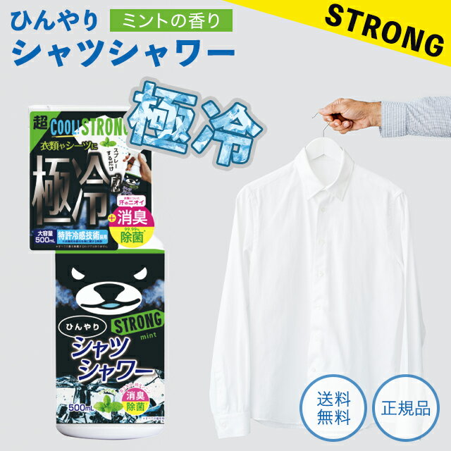 ひんやりシャツシャワー ストロングミント 500ml 3本 熱中症対策 冷感 スプレー クール ボトル 暑さ対策 消臭 ひんやり涼感 夏用 熱中症対策 消臭 衣類 スプレー 詰替 洋服 ときわ商会 消臭スプレー デオドラント 詰め替え 汗臭 体臭 加齢臭