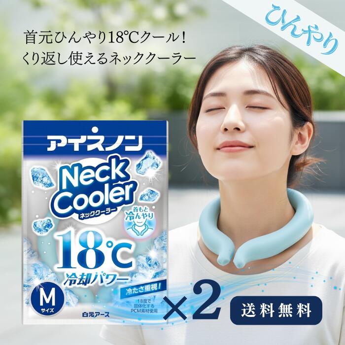 アイスノン ネッククーラー Mサイズ 2個 18℃凍結 首もとひんやり 首 暑さ 対策 男性 首を冷やす 工場 キャンプ ゴルフ 暑さ対策 グッズ 屋外 子供 ...