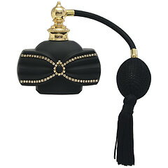 ヒロセ アトマイザー 香水 ブラック クリスタルアトマイザー フランス製 ブラッククリスタル香水瓶 660149 (クリスタルリボン) 60ml プレゼント 贈...