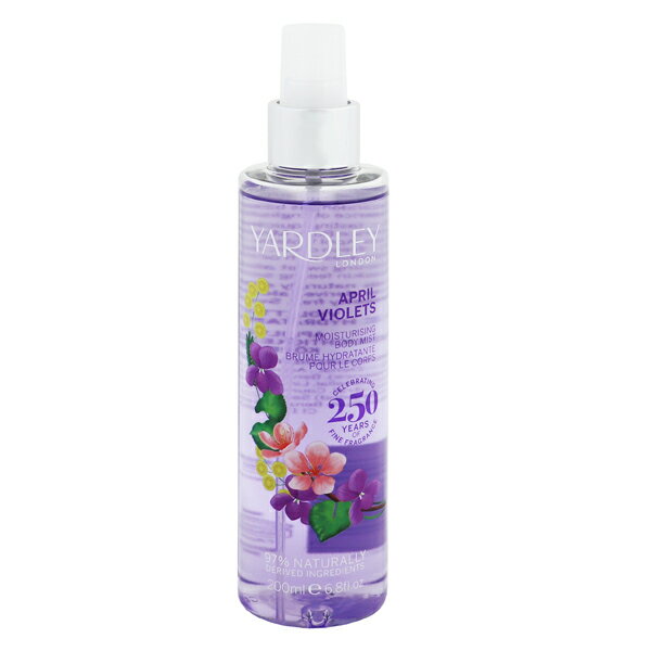 YARDLEY LONDON エイプリル ヴァイオレット ボディミスト 200ml 【フレグランス ギフト 新生活2025 誕生日 ボディケア】【APRIL VIOLETS MOISTURISING FRAGRANCE BODY MIST】