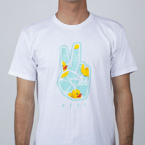 ネフ NEFF PEEACE OUT TEE [サイズ：M] [カラー：WHITE×TURQ REDUCK] #18P29002 【あす楽】【衣料品・布製品・服飾用品 衣料品 メンズ用】