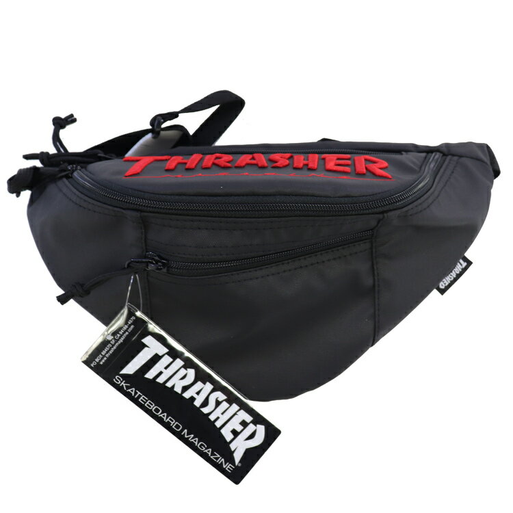 スラッシャー THRASHER Coating Waist Bag [カラー：ブラック×レッド] #THR-145-9010 【あす楽】【スポ..