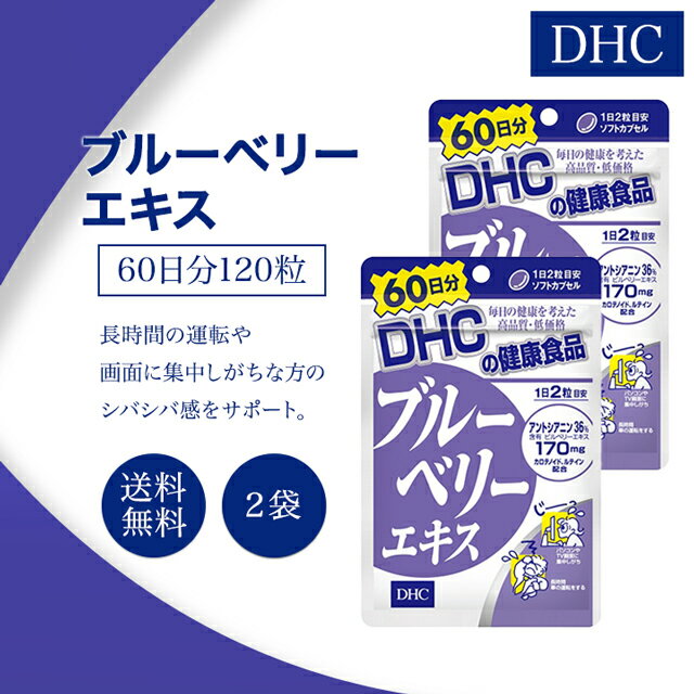 DHC ブルーベリーエキス 60日分 120粒 2袋セット サプリメント 健康食品 ディーエイチシー ブルーベリー ビタミン ルテイン 男性 女性