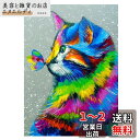 JISHSHAY ダイヤモンドアート キット 30x40cm ダイヤモンドアート 猫 人気 ビーズアート 動物 5D ダイヤモンドアート 蝶 DIY ダイヤモンドペインティング 初心者 ダイヤモンドアート猫と蝶 カラフル人気 手芸キット 壁の装飾 芸術品(3)
