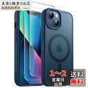 JETech 3 in 1 iPhone 13 mini 5.4 インチ用 マグネット ケース 2枚強化ガラスフィルム付き MagSafe対応 半透明マットバッ...