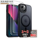 JETech 3 in 1 iPhone 13 mini 5.4 インチ用 マグネット ケース 2枚強化ガラスフィルム付き MagSafe対応 半透明マットバッ...