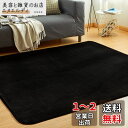 VK Living カーペット ラグ ラグマット 絨毯 185×185cm(約2畳) 滑り止め 洗える 防ダニ 抗菌 防臭 オールシーズン 床暖房 ホットカーペット対応 簡単に掃除 おしゃれ 北欧 フランネルラグ ブラック