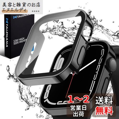 TALENANA for Apple Watch防水ケース 45mm 44mm 41mm 40mmアップルウォッチ 用 保護ケース 強化ガラスフィルム Series 7/6/SE/5/4 一体型 3D直角エッジ新デザイン メッキ加工 PC素材 高タッチ感度 全面保護 衝撃吸収 取付簡単 (Series 6/SE/5/4,44mm,ブラック) TALENANA for Apple Watch防水ケース 45mm 44mm 41mm 40mmアップルウォッチ 用 保護ケース 強化ガラスフィルム Series 7/6/SE/5/4 一体型 3D直角エッジ新デザイン メッキ加工 PC素材 高タッチ感度 全面保護 衝撃吸収 取付簡単 (Series 6/SE/5/4,44mm,ブラック)