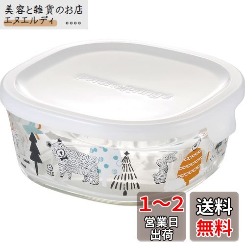 iwaki(イワキ) 耐熱ガラス 密閉容器 シンジカトウ 森の中で 角型 450ml B3240-SNE