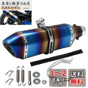 VEHSUN スリップオンマフラー 汎用 バイクマフラー GP バイクサイレンサー Φ38mm ~ 50.8mm ステンレス オートバイ サイレンサー 排気パイプ バンド付属 ドレスアップ チタン焼き