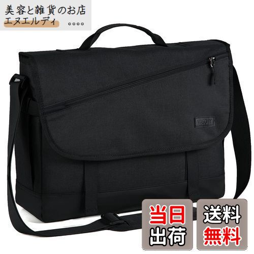 VASCHY ショルダーバッグ メンズ,大容量 メッセンジャーバッグ 15.6インチPC収納 15つの収納ポケット 斜めがけバッグ 軽量 撥水加工 A4 カバン...