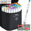 Ohuhu マーカーペン 60色61本 イラストマーカー コミック用 油性 アルコールペン 太細両端 カラーセット Oahuシリーズ