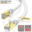 BUSOHE LANケーブル 4M Cat8 フラットケーブル 40Gbps 2000MHz RJ45 コネクタ付き ギガビット 高速 イーサネットケーブル 金メッキ 爪折れ防止 カテゴリー8 家庭用 業務用 アクセスポイント等に適用います ランケーブル(ホワイト)