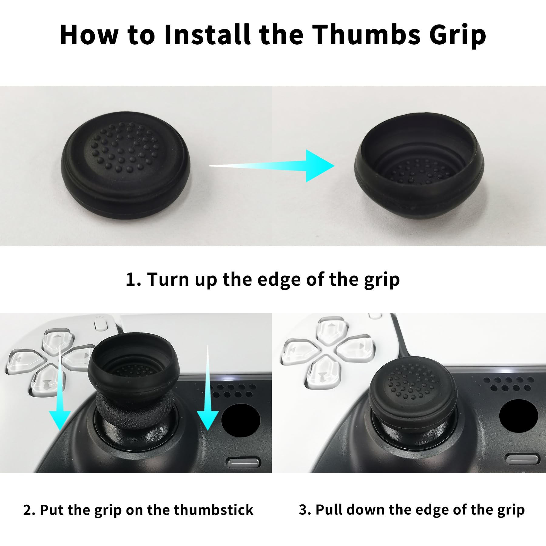 PlayVital ps5 Edgeコントローラーに対応用人間工学に基づいた滑り止めシリコンカバーケース、ps5 Edgeワイヤレスコントローラー用ソフトラバープロテクタースキン、サムグリップキャップ付き。【ガーディアンエディション-ブルー＆ブラック】