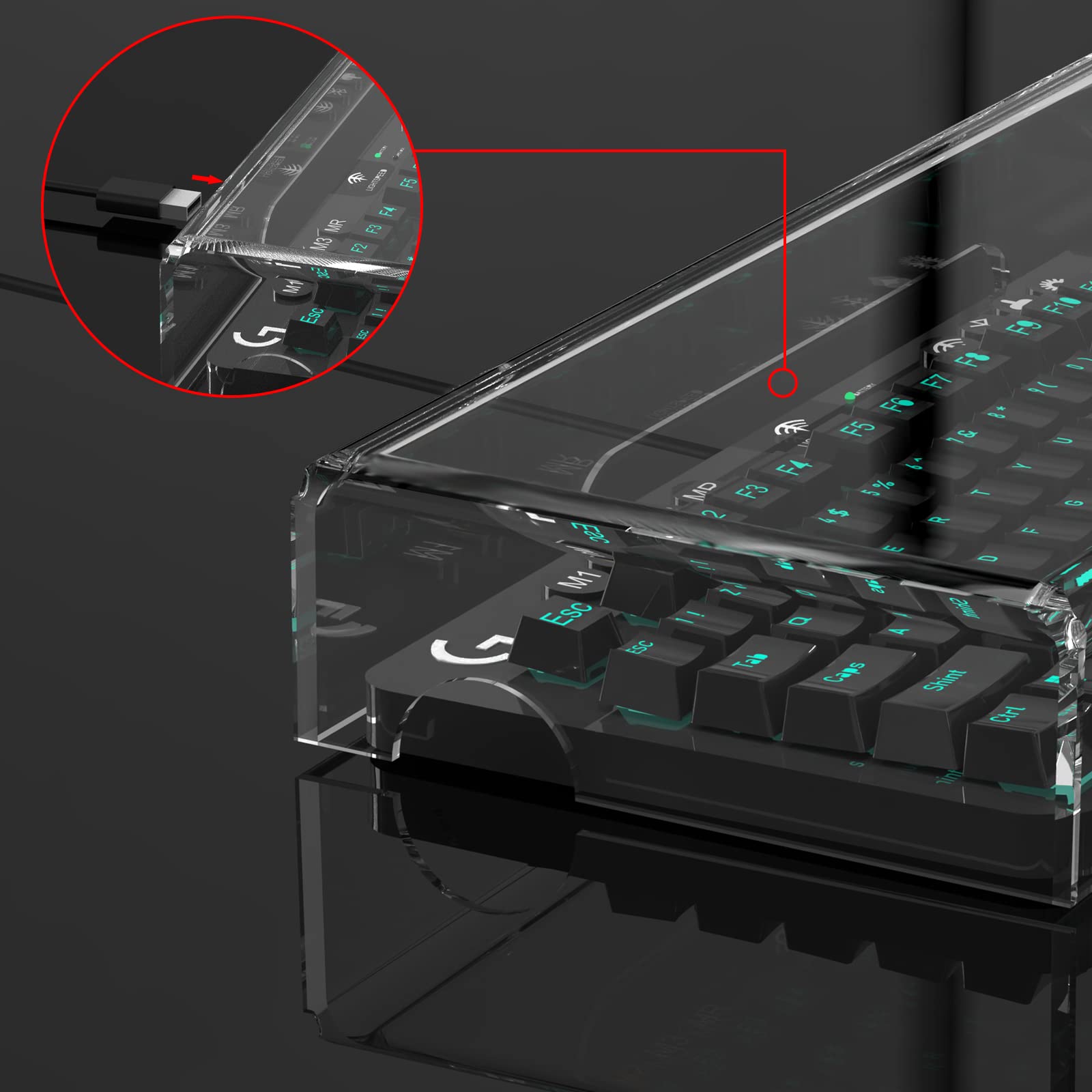 Geekria キーボード カバー ケース 互換品 ロジクール Logicool G PRO / G913 TKL テンキーレス ワイヤレスメカニカルゲーミングキーボード 透明アクリル 保護カバー