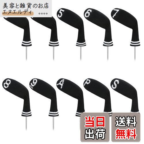 LeFeng ニットゴルフアイアンヘッドカバー10個セット 3-9/A/P/S セット - 軽量で丈夫な素材 - 複数のパターンのゴルフクラブヘッドカバー - ...