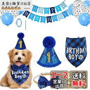 GOODCHI 犬 誕生日 帽子 ペット 誕生日 飾り付け 犬 猫 誕生日帽子 バンダナ バナー ペットグッズ おしゃれ 誕生日 記念日 パーティー飾り (ブルーの風船セット)