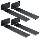 HIMOMO 棚受け 棚受け金具 4個セット 長さ25cm 厚さ5mm 高耐荷重 頑丈 アイアンブラケット 目立たない棚受け 最大荷重90KG L字金具 棚受け...