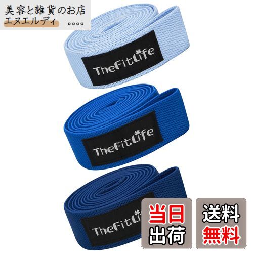 TheFitLife トレーニングチューブ 筋トレチューブ ゴムチューブ レジスタンスバンド ストレッチバンド フィットネスバンド (ベビーブルー/ブルー/ネイビーブルー)