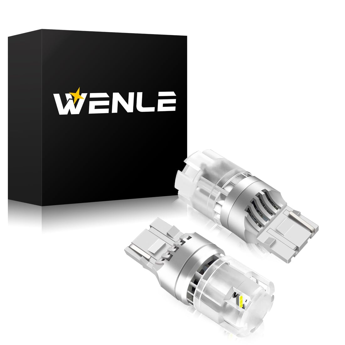 WENLE ステルスバルブ バックランプ T20 LED シングル ホワイト 6000K 3200LM 20W 高輝度CSP素子 DC12V車対応 無極性 2個入り
