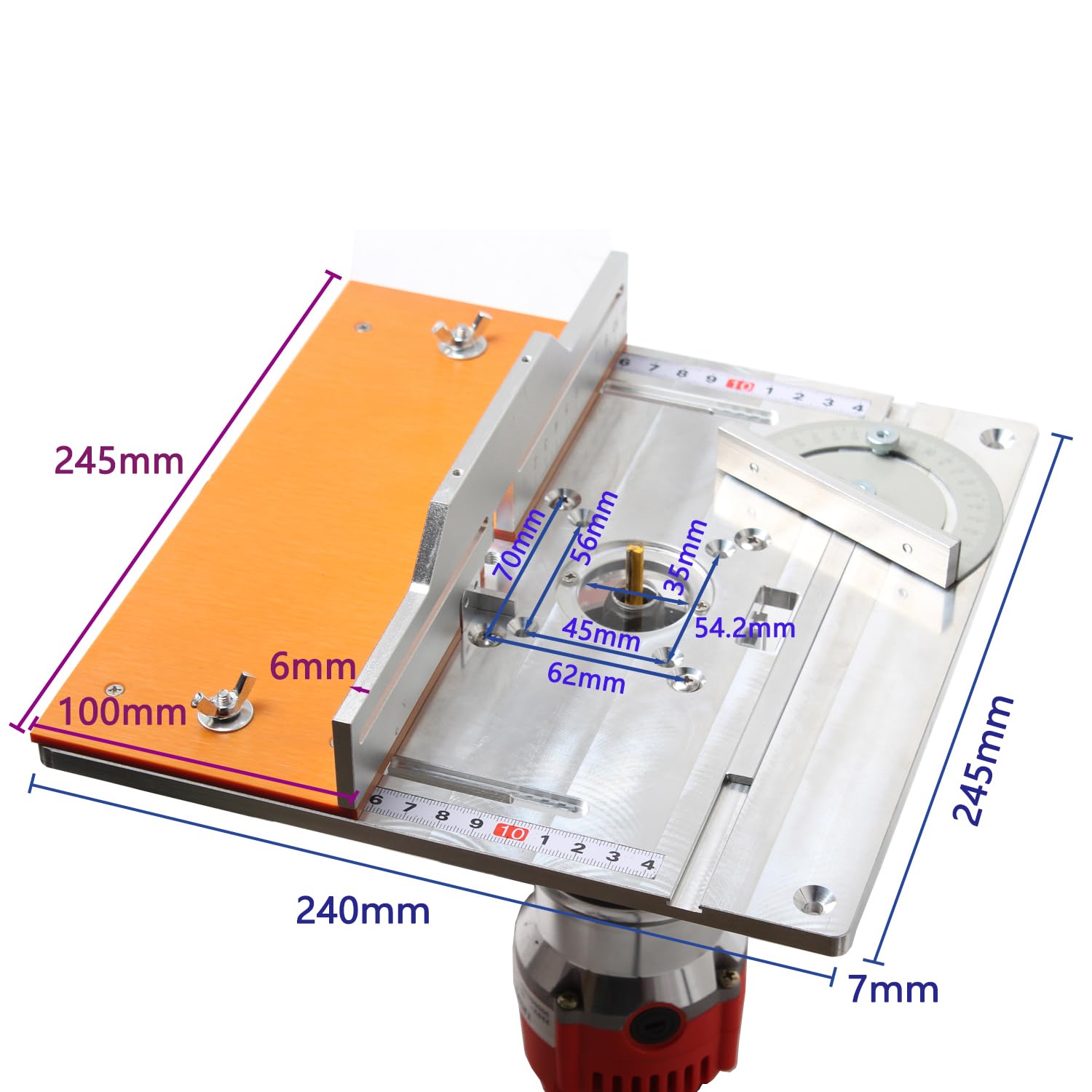 FTtool ルーター テーブルインサートプレート プッシュブロック 角度器 セット トリマー用 木工ベンチ DIY作業 三点セット HRGJ52-4c