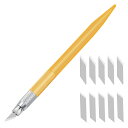 細工用カッター, デザイン アート ナイフ 替え刃 10枚 切り絵 プラモデル 消しゴム はんこ 美術用品