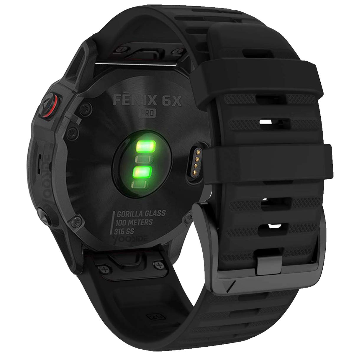 26mm シリコンウォッチバンド 替えベルト はに適合 GARMIN(ガーミン)Fenix 7X / Fenix 6X / Fenix 5X / Enduro 2 / epix Pro 51mm / D2 Delta PX用 交換 ベルト クイックリリース瞬時取り付け ガーミン Instinct 2X 用