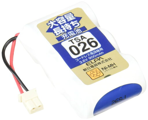 エルパ (ELPA) 大容量長持ち充電池 パナソニック同等品 3.6V 900mAh ニッケル水素充電池 TSA-026 エルパ (ELPA) 大容量長持ち充電池 パナソニック同等品 3.6V 900mAh ニッケル水素充電池 TSA-026