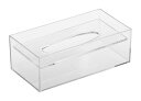 蝶プラ工業 スチロール デスコ ティッシュケース 長方形 透明 125×244×86H(mm)