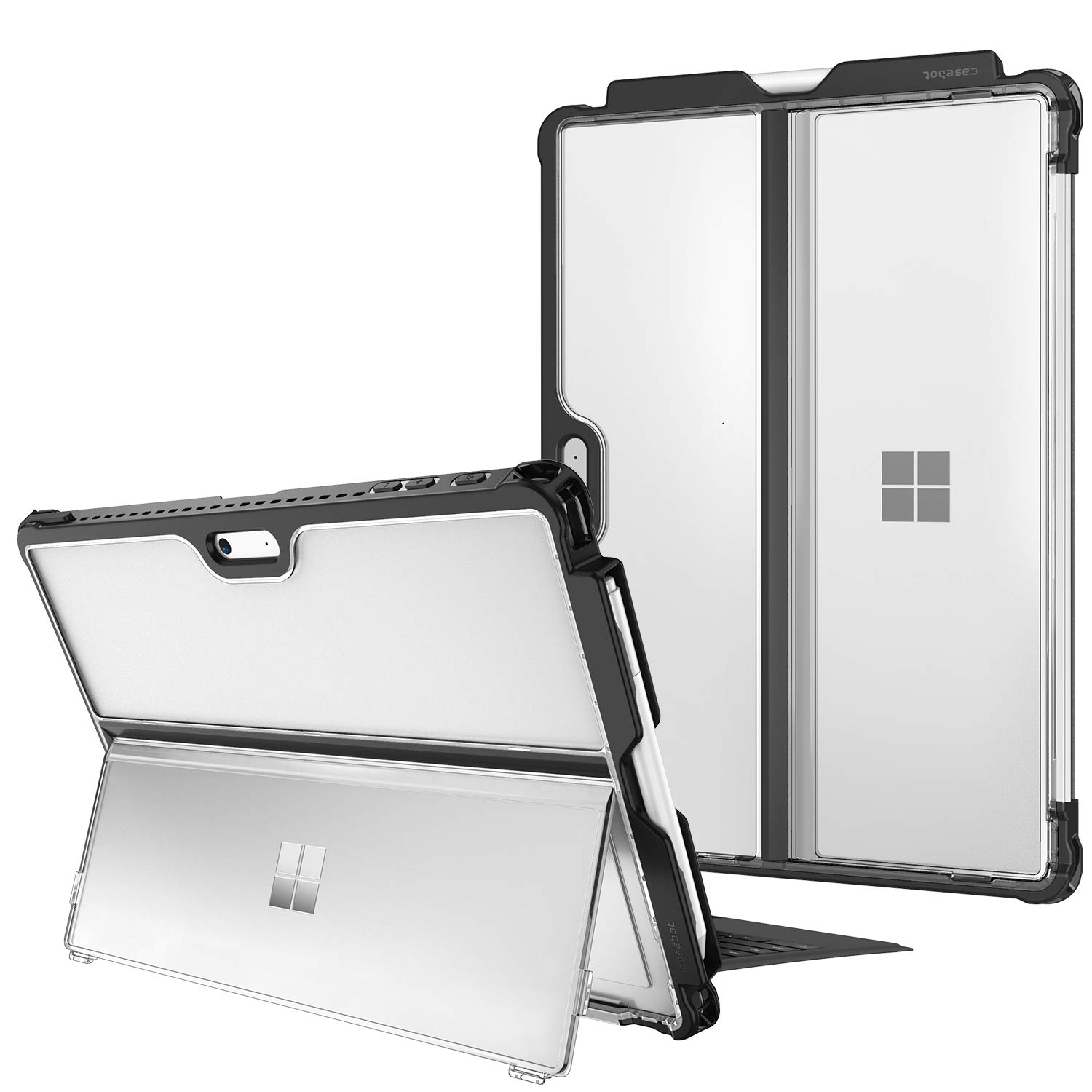Fintie for Microsoft Surface Pro 7 Plus/ 7/ 6/ 5/ LTE 12.3インチ ケース タイプカバー ソフトTPU ペンホルダー付き 全面保護型 スタンド保護機能付き キックスタンドケース 軽量 薄型 耐衝撃(クリア)