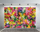 Qinunipoto 背景布 背景紙 写真背景布 写真 撮影用 布 撮影背景 花の背景 色とりどりの花 ロマンチックな背景 結婚式 結婚用 礼儀作法の装飾 背景シート 小道具 スクリーン 背景ポスター ビニール 1.5m x 1m