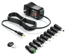 Outtag 36W 3A アダプター 3V 4.5V 5V 6V 7.5V 9V 12V マルチ電圧 AC アダプター 3~12Vスピーカー USB/USBCタブレット LEDストリップ 無線ルータ DVDプレーヤ 電源 アダプター 汎用 36W タイプC 充電器