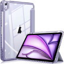 Fintie iPad Air 11インチ ケース M3 (2025 第7世代) / M2 (2024 第6世代) / Air 5/4 ケース 2022/2020 10.9 インチ 透明バックカバー Apple Pencil 収納可能 ワイヤレス充電対応 三つ折スタンド スリープ機能 軽量 薄型 傷つけ防止 PU合成レザー TPU(バイオレット)