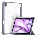 Aoub iPad Air 11インチ ケース (M3/M2、2025/2024) iPad Air 第5/4世代 2022/2020 10.9インチ iPad air ケース 透明バックカバー Pencil収納可能 ワイヤレス充電対応 三つ折スタンド スリープ機能 軽量 薄型 傷つけ防止 PU合成レザー TPU ブルーグレー