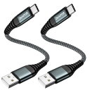 ZKAPOR USB Type C ケーブル短い【30CM/2本セット】 3A 急速充電 ケーブルタイプC ケーブル ナイロン編み USB-A to USB-C...