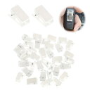 PAVIKE ダブルクリップ 小 プラクリップ 片面テープ付き 50枚 透明 クリップ セット 小 プラスチック 文房具 下向き おしゃれ